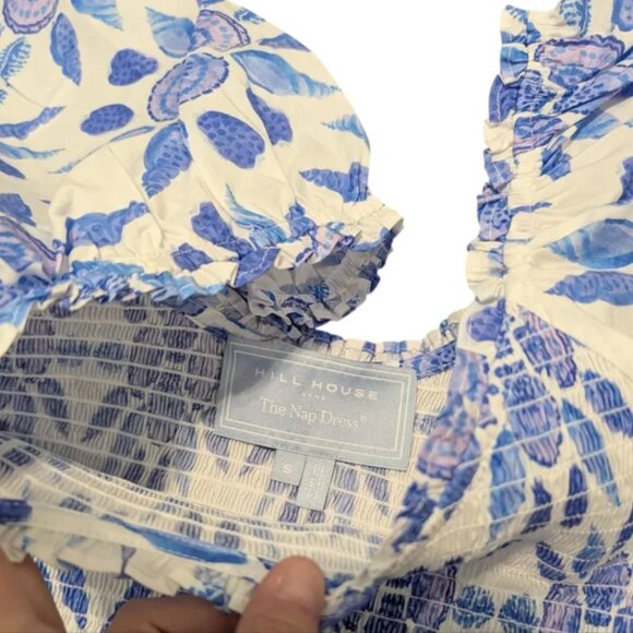 Hill House Louisa Nap Dress Blue Shell Mosaic Cotton Size Small - Picture 2 of 6